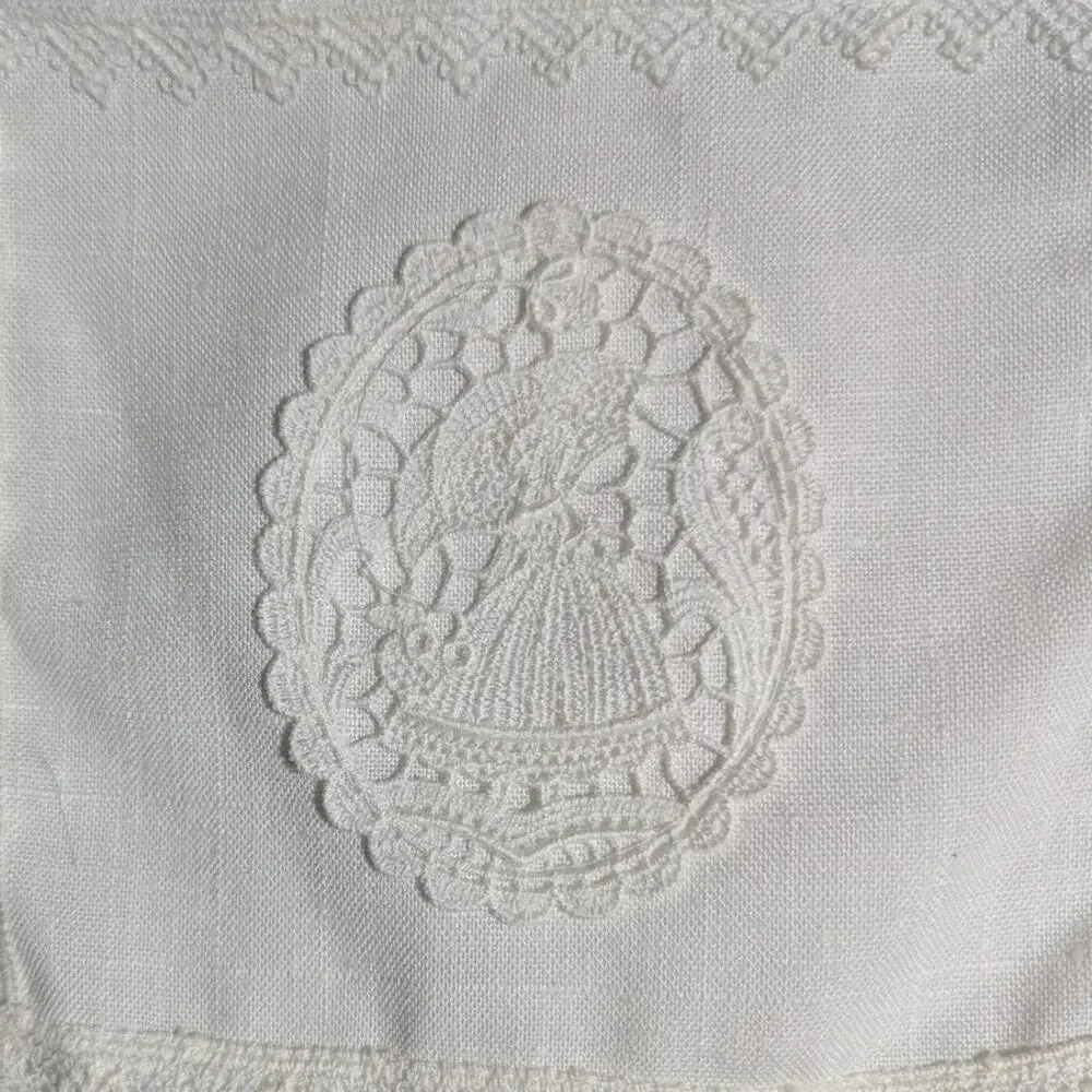 Vtg 1970s Polly Flinders White Drop Waist Embroidered First Communion Dress Sz 8